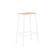 ADAM Stool 65 / Leather & White