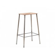 ADAM Stool 65 / Leather & Raw Steel