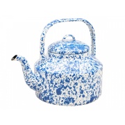 Teekanne aus Emaille / blau