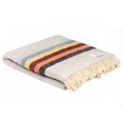 Wolldecke SILVER GREY STRIPE