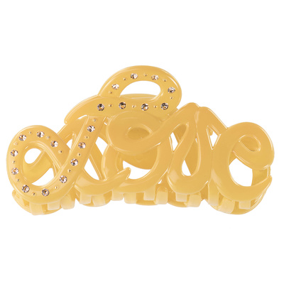 Spange LOVE L mit Swarovski-Steinen / yellow