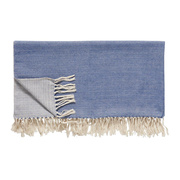 Plaid mit Streifen / blue & offwhite