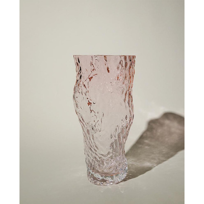 OSTREA ROCK GLASS VASE / pale pink