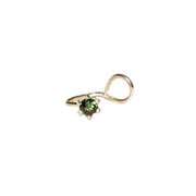 Earcuff WIRE SOLITAIRE / gold & green