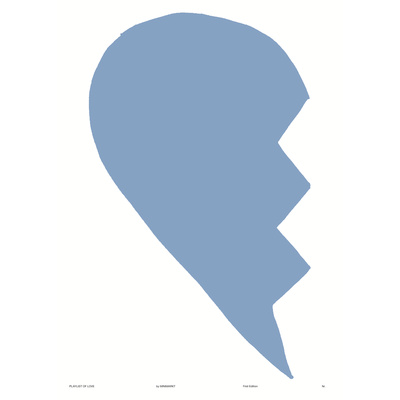 Print Heart links blau / Playlist Of Love