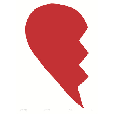 Print Heart links rot / Playlist Of Love