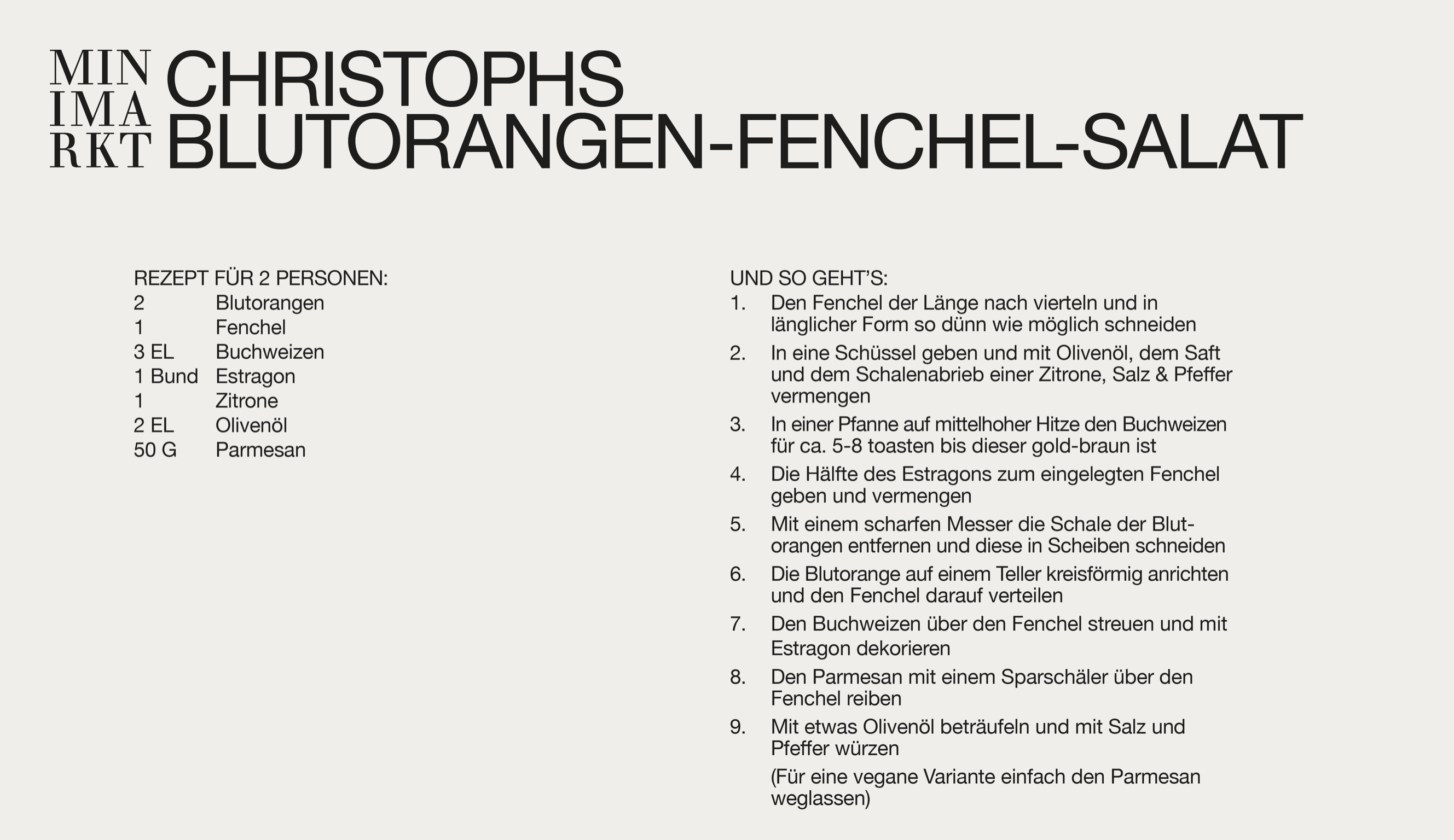 MINIMARKT FRIENDS: CHRISTOPH Blutorangen-Fenchel-Salat