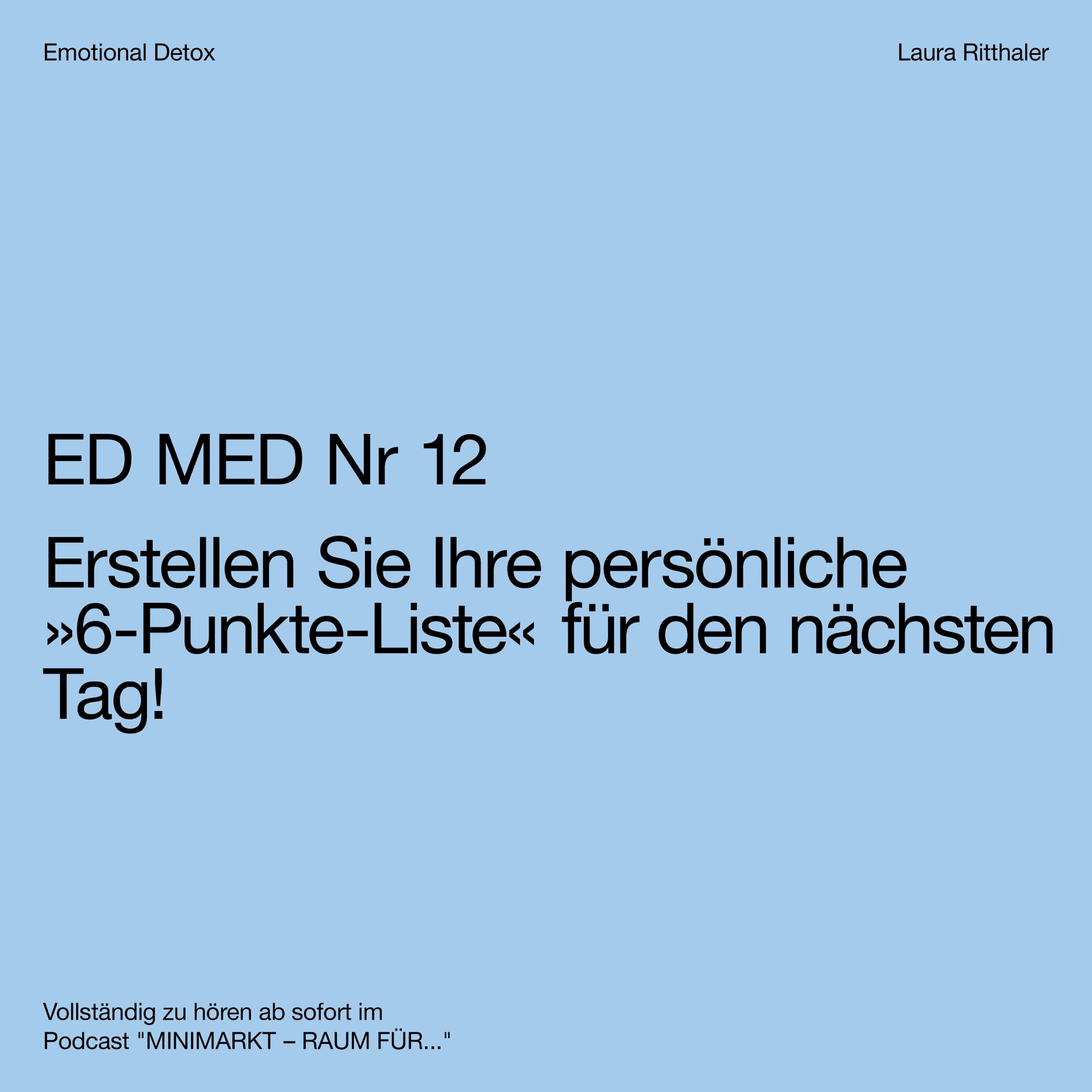 Laura Ritthaler Emotional Detox fr MINIMARKT